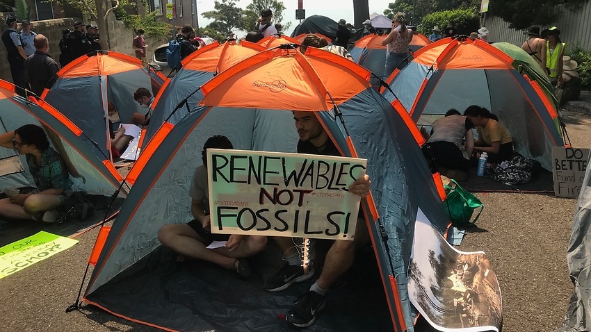 Climate protesters have vowed to camp out at Kirribilli House until the prime minister returns.