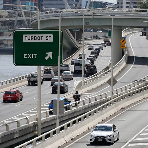 Traffic on the Riverside Expressway in Brisbane.