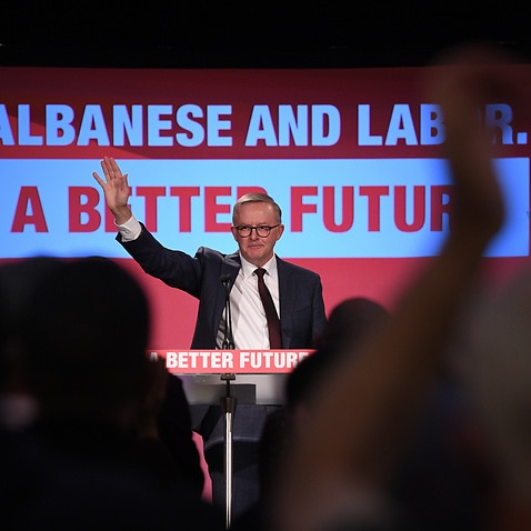 Leader of the Opposition Anthony Albanese delivers a speech to Labor supporters at the Wests Ashfield Leagues Club in Sydney on 5 December 2021. 