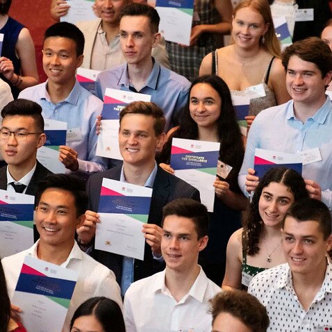 HSC students who received first in course honours on Monday at UNSW. 