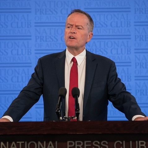 Federal Opposition Leader Bill Shorten delivers his address to the National Press Club in Canberra, Tuesday, January 30, 2018.
