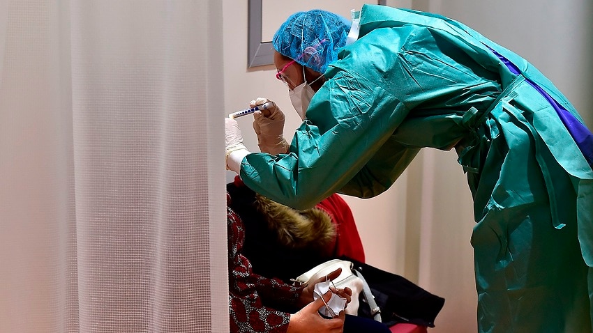 A doctor examines a patient amid the coronavirus scare.
