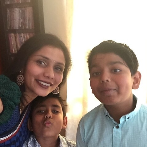 Arpana Patel at home with her two sons