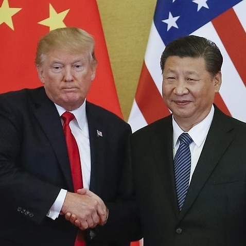 A file image of President Trump and President Xi Jinping.