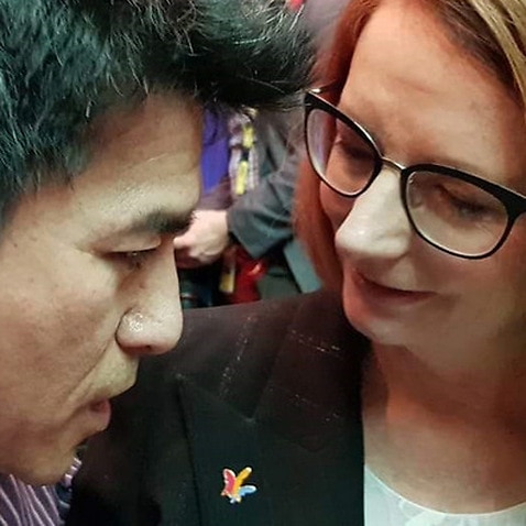 Thao Dinh was consoled by Former Prime Minister Julia Gillard