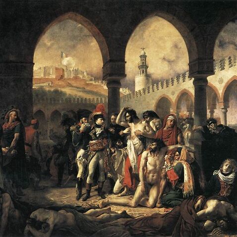 Napoleon besucht die von der Pest heimgesuchten Soldaten in Jaffa