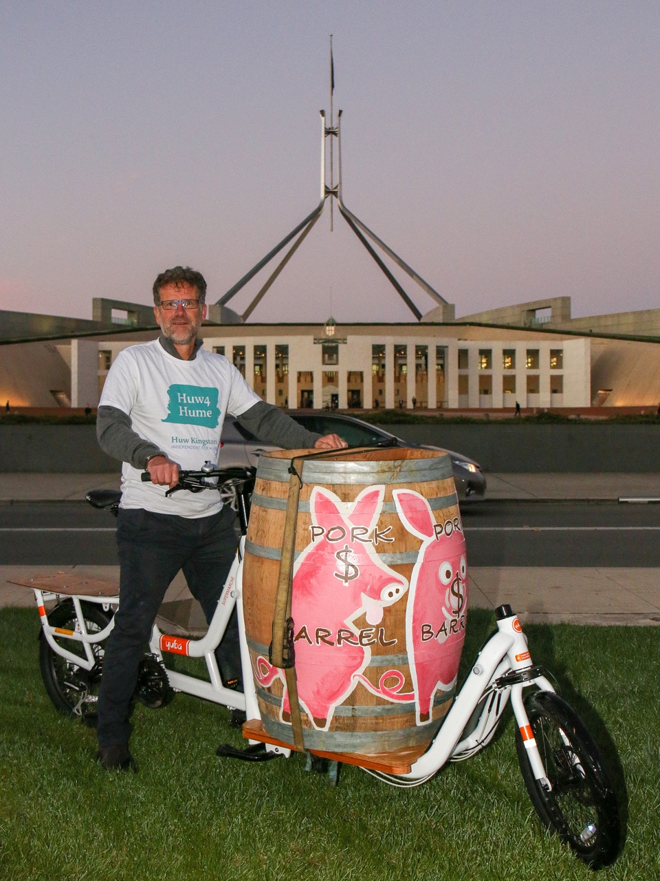 Huw Kingston brought his "pork barrel" to Parliament the morning after the budget was handed down. 