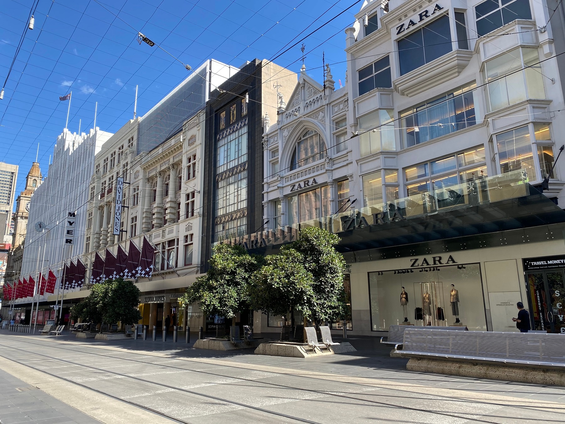 Empty streets in Melbourne's shopping district amid ...