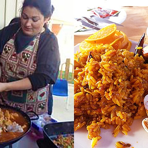 Image of Alba Galban cooking Paella in Melbourne