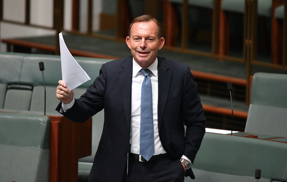Tony Abbott in parliament.