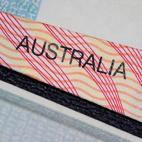 Image of an Australian visa label