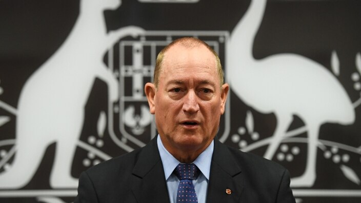 Former Senator Fraser Anning speaks during a press conference in Brisbane.