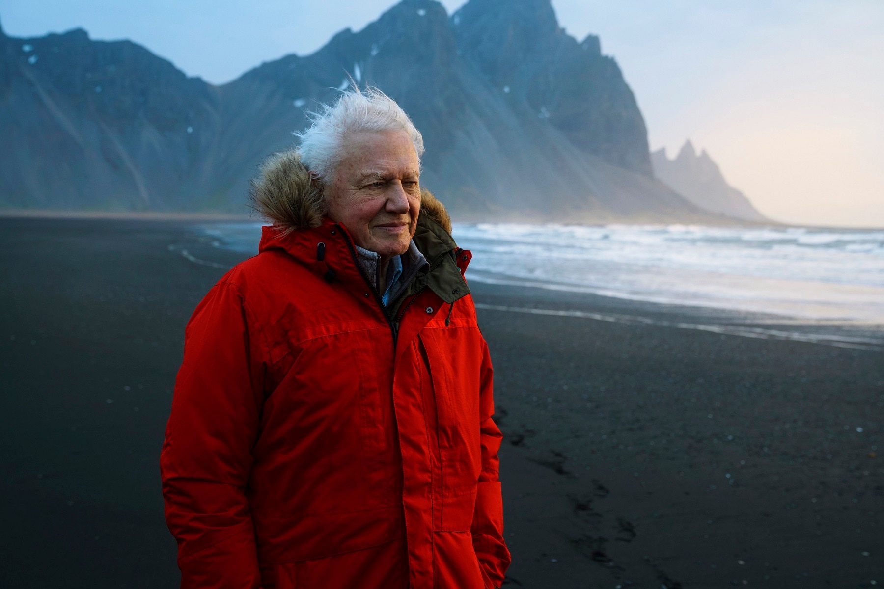 Sir David Attenborough in Iceland.