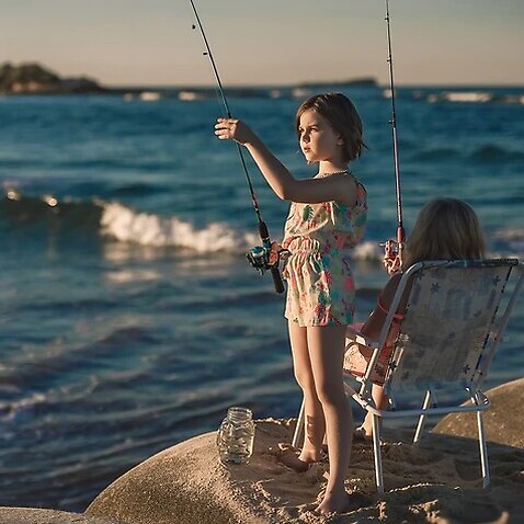 Girls fishing