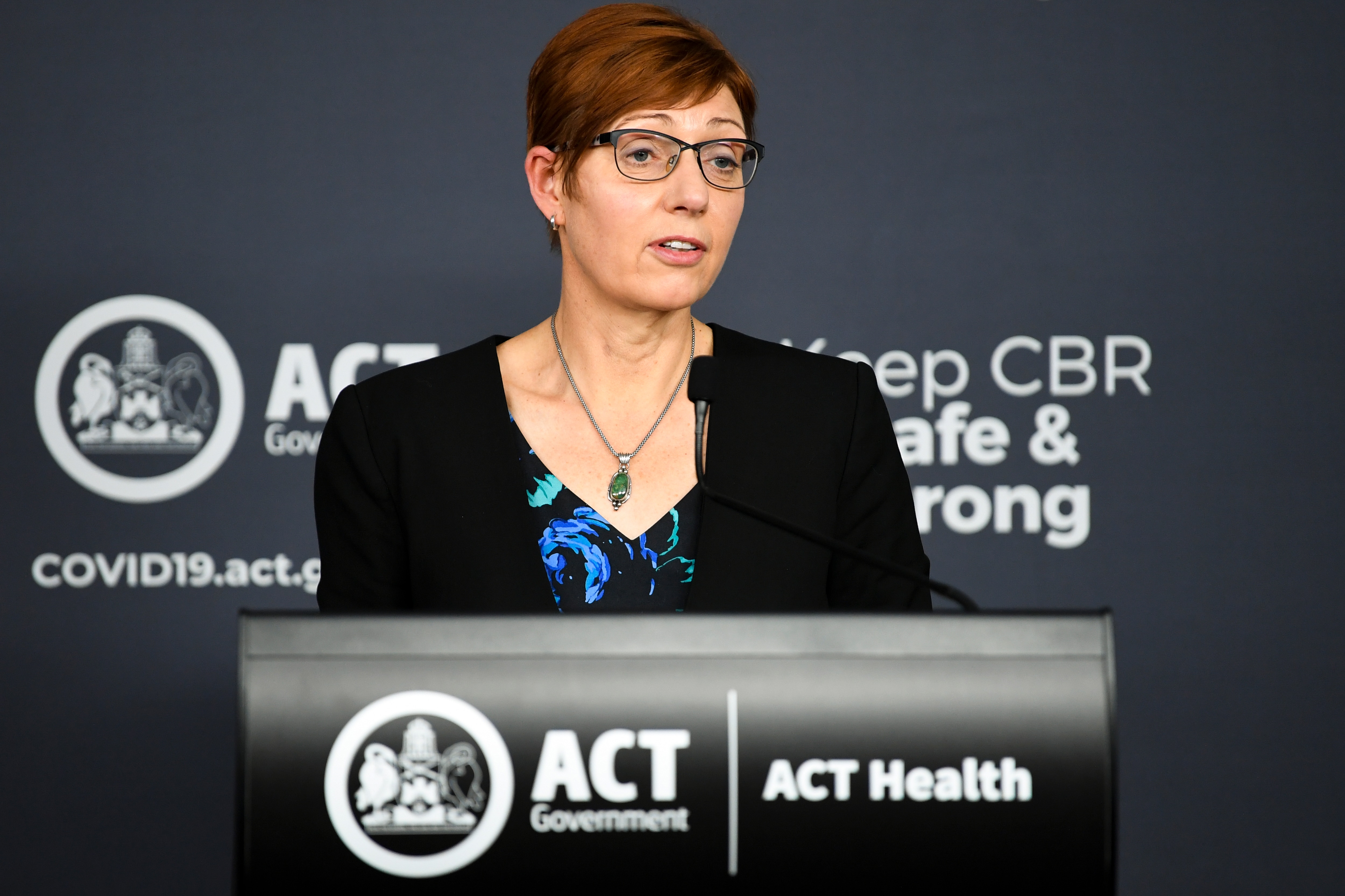 ACT Health Minister Rachel Stephen-Smith speaks to the media during a COVID-19 update 